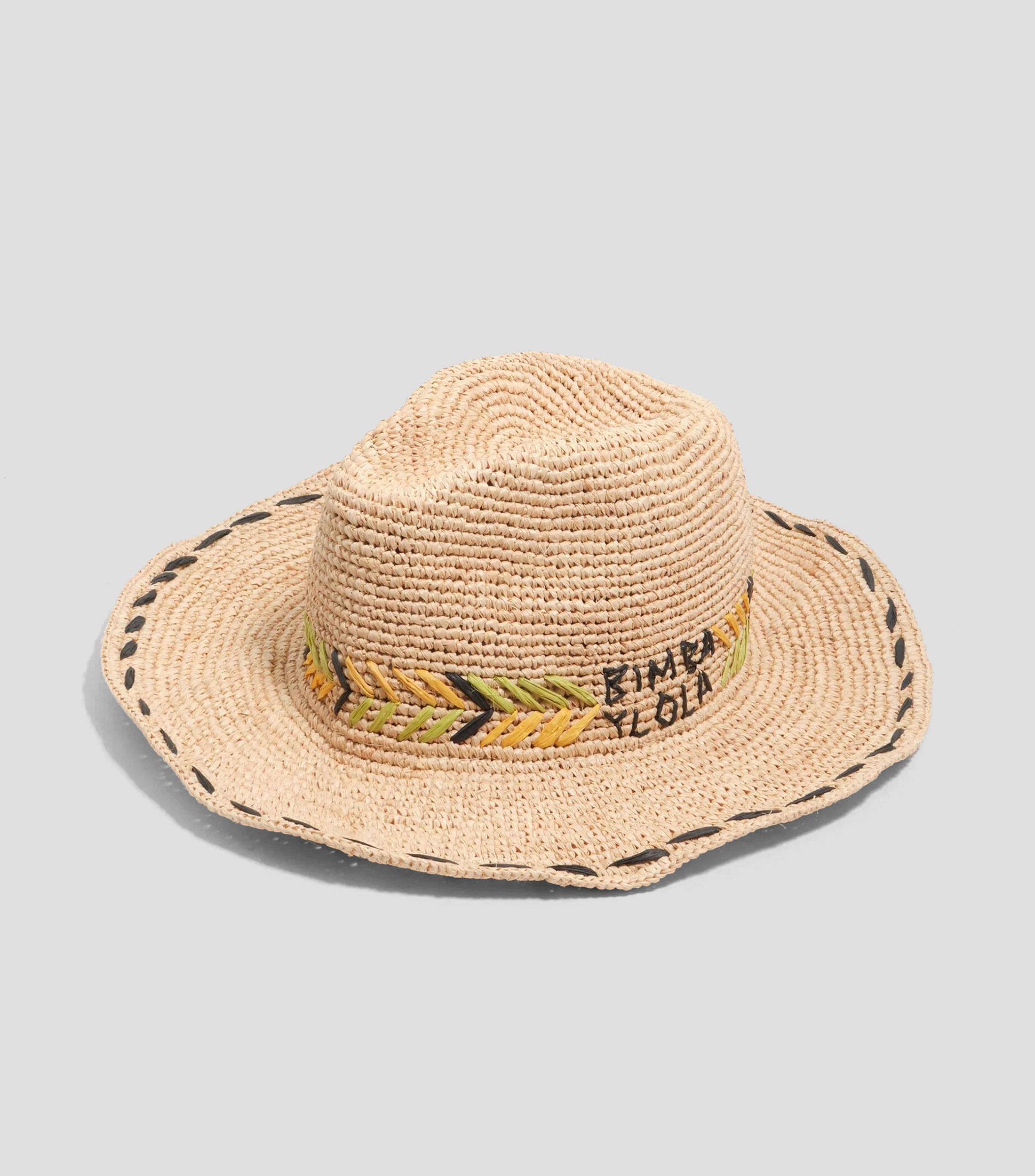 Sombrero fedora con bordado multicolor Mujer